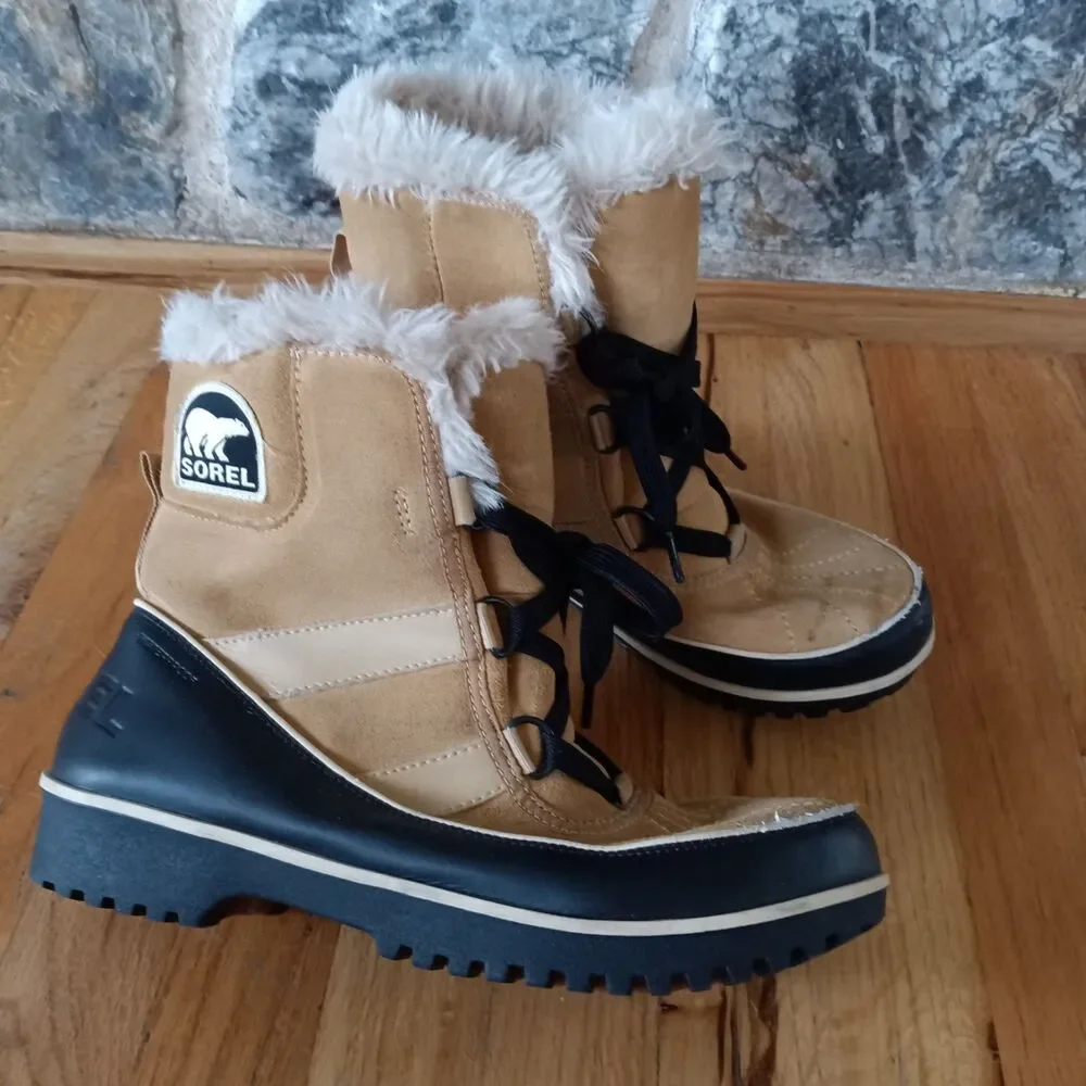 Sorel Tivoli II Fur Lined Lace Up Rain Winter Snow Mid Calf Boots US 10 EU 41 - Picture 2 of 10